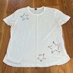 MONROW Studded Scoop-Neck Star Activewear Tee